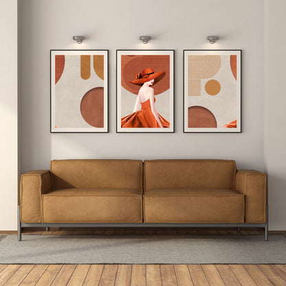 Set of 3- Women Abstract Art Framed Wall Art