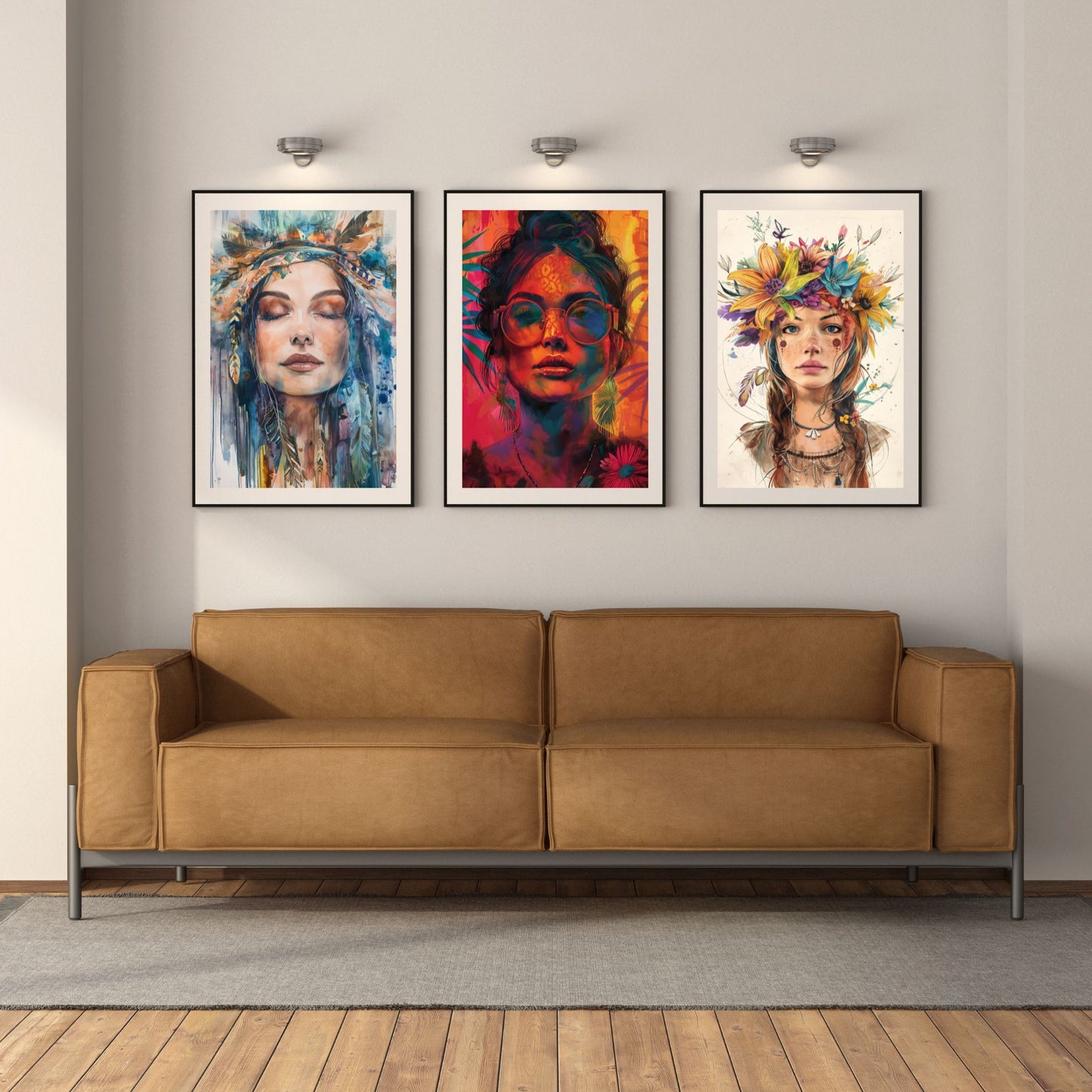 Set of 3- Women Pop Art Framed Wall Art