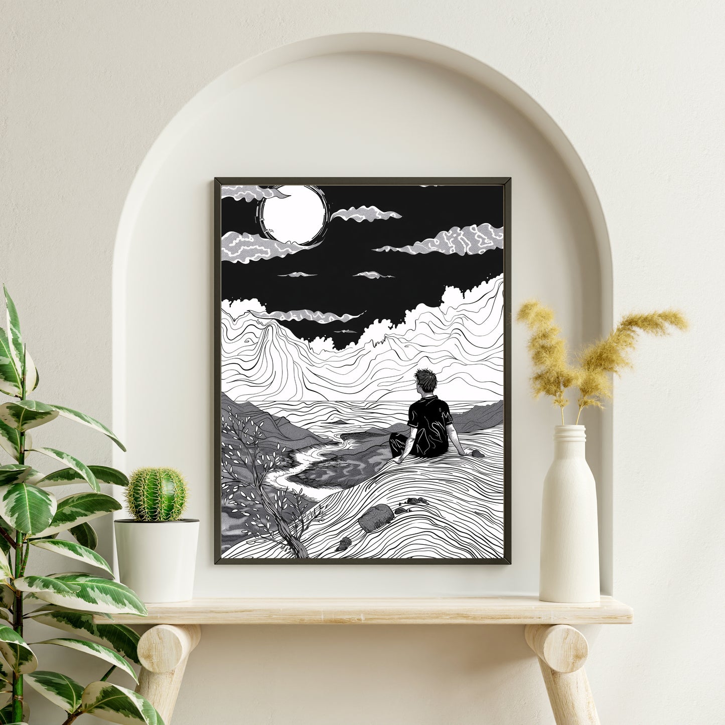 Abstract line Art  Framed Wall Art